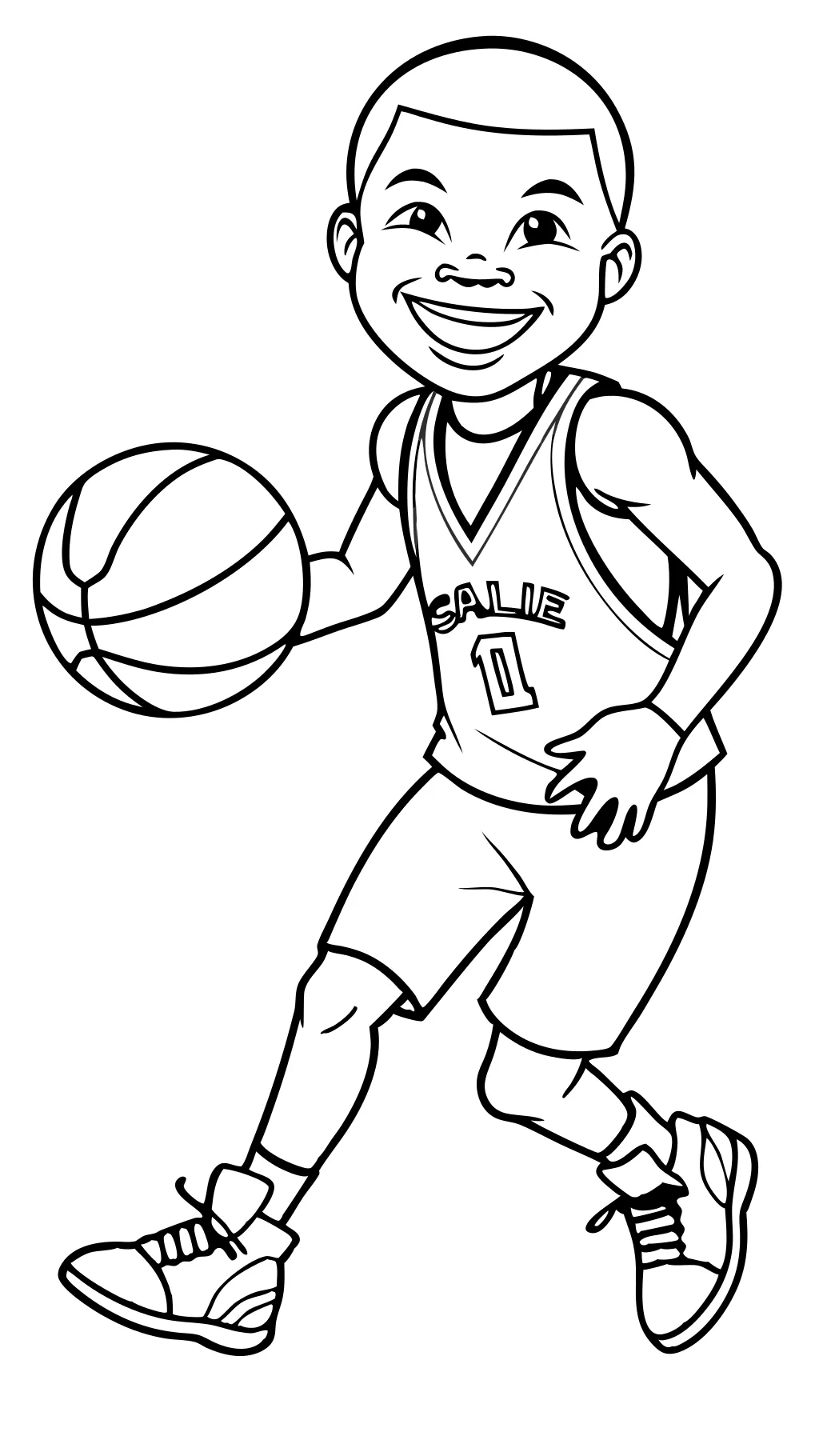 coloriage joueur de basket-ball